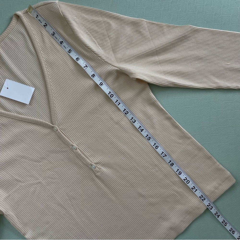 J Crew Long-Sleeve Button Henley Caribbean Sand - Picture 8 of 8